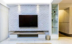 白色砖纹墙纸电视墙（白色瓷砖电视墙装修设计图）