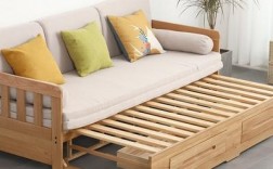 木材白色沙发床（白色木质床）