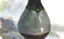 白色陶瓷花瓶水粉（色彩白色陶瓷花瓶临摹）