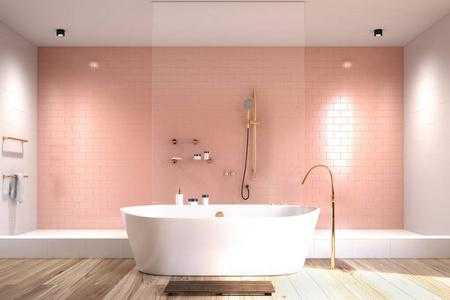 粉色浴缸与白色墙面（白色浴缸发黄怎样洗白）-图3