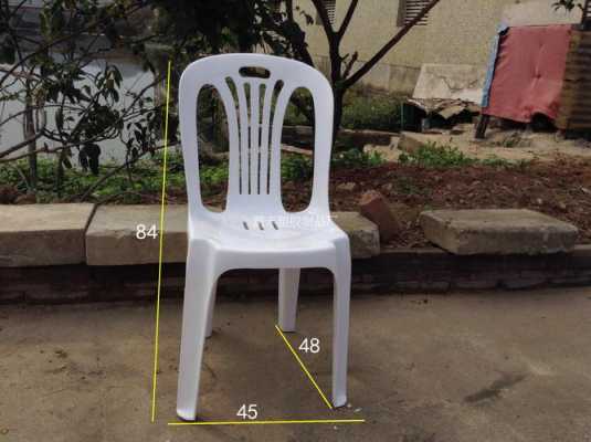 塑料白色背靠椅（塑料靠背凳）-图1