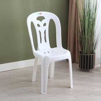 塑料白色背靠椅（塑料靠背凳）-图2