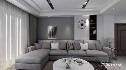 客厅白色墙灰色沙发（客厅白色墙灰色沙发效果图）-图3