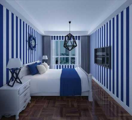 卧室设计蓝白色（以蓝色和白色为主的卧室）-图2