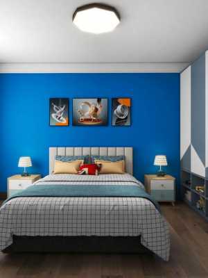 卧室设计蓝白色（以蓝色和白色为主的卧室）-图1