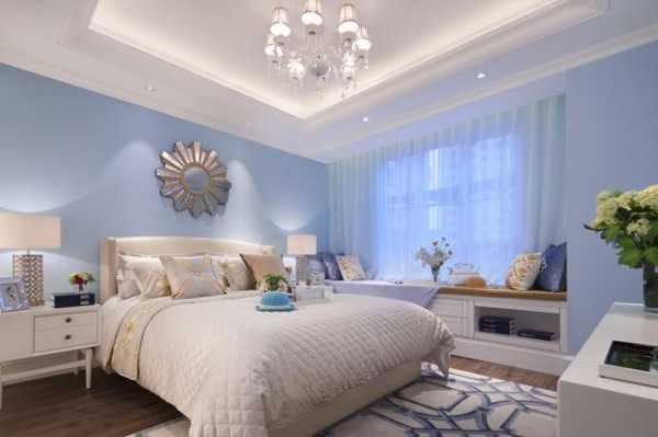 卧室设计蓝白色（以蓝色和白色为主的卧室）-图3