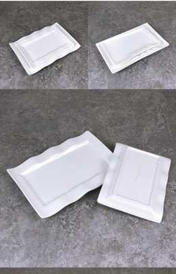 方餐盘纯白色（白色餐盘图片）-图1