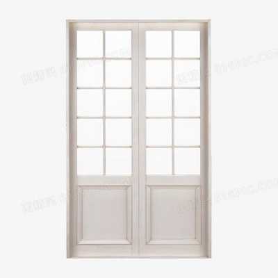 白色格型木门窗（白色格子门）-图2