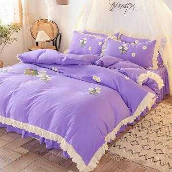 白色软皮紫色床（紫色床套好吗）-图2