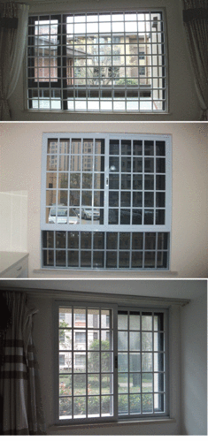 白色格子式窗户护栏（白色格子玻璃窗户）-图1