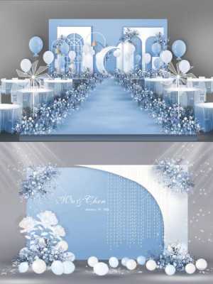 蓝白色婚庆（蓝白色婚礼现场图片）-图1