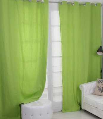 白色窗帘绿色帘头（绿色配白色窗帘）-图2