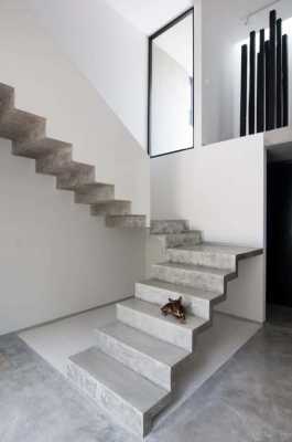 白色混凝土楼梯（白色水泥楼梯）-图3