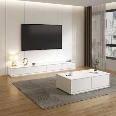 卧室电视桌白色（家具是白色的电视背景墙选什么图好）-图1