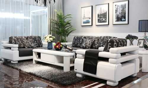 家具白色沙发格子图片（白色实木沙发）-图3