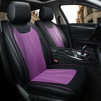紫色白色皮座椅（汽车紫色坐垫好不好看）-图3