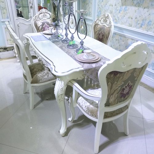欧式白色园餐桌（白色欧式餐桌图片大全）-图1