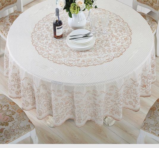 白色圆餐桌桌布（餐厅的白桌布是什么材质?）-图2