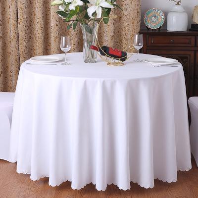 白色圆餐桌桌布（餐厅的白桌布是什么材质?）-图1