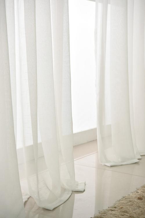 价格白色窗帘（纯白色窗帘）-图3