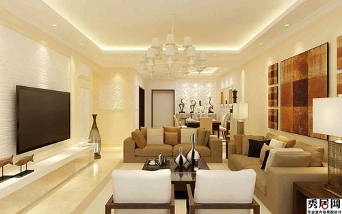 米白色和白色的客厅（米白色客厅搭配啥颜色电视墙）-图1