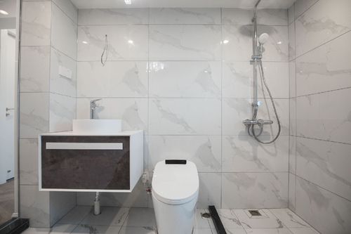白色瓷砖厕所（白色地砖卫生间）-图2