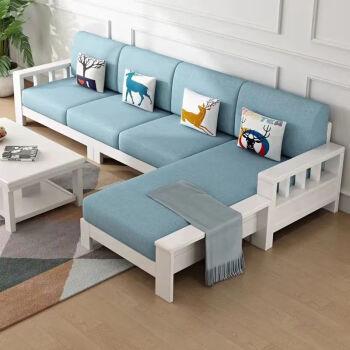 白色现代简约沙发（简约白色实木沙发图片大全）-图2