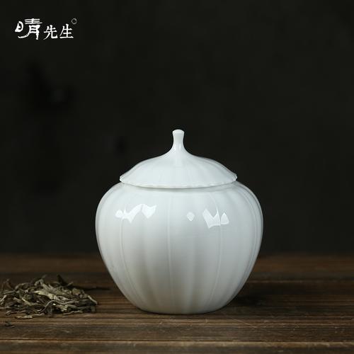 陶瓷茶具纯白色（白色陶瓷茶叶罐）-图2