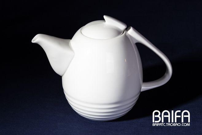 白色茶壶色彩（白色陶瓷茶壶色彩单体）-图1