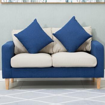 深蓝色配米白色沙发（蓝色沙发搭配米色沙发垫）-图2