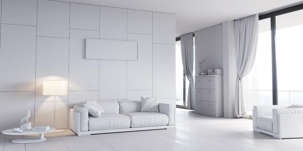 白色客厅墙壁（白色客厅墙壁自制装饰）-图1