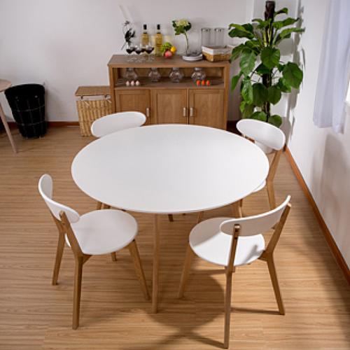 白色餐桌圆图片（白色餐桌用什么颜色餐具好看）-图3