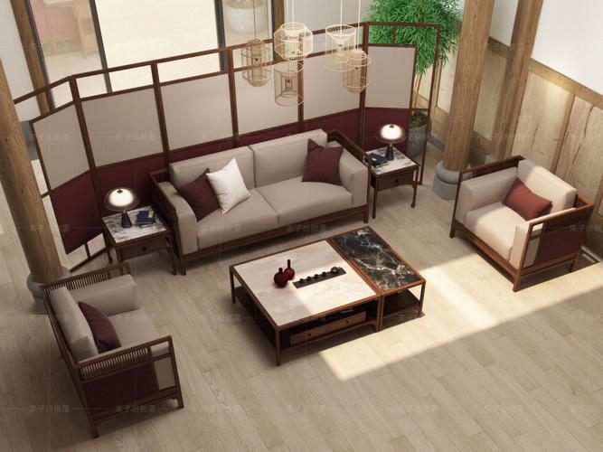 新中式白色沙发模型（新中式沙发颜色特点）-图1