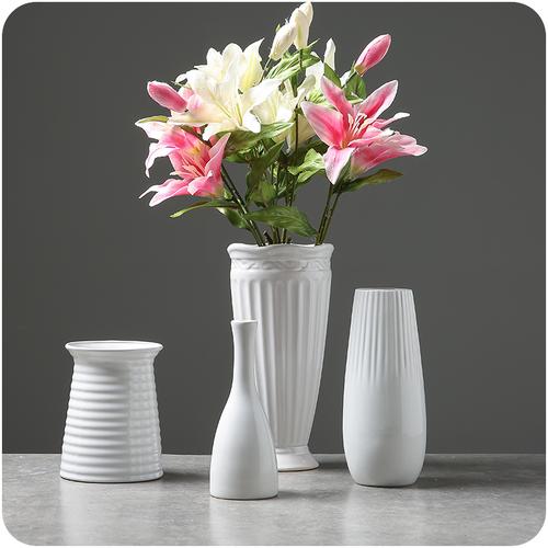 白色所有陶瓷花瓶（白色陶瓷花瓶跟玻璃花瓶那种好看）-图3
