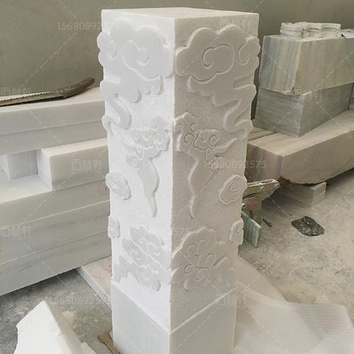 白色浮雕柱子（浮雕石柱）-图3