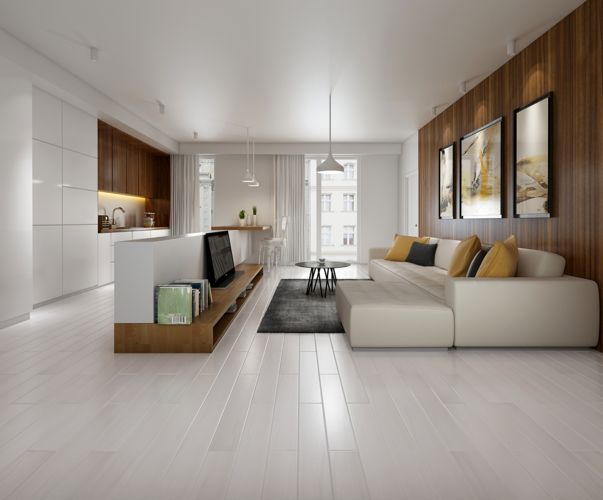 白色家具配搭地板（白色家具配什么颜色的木地板的效果图）-图2