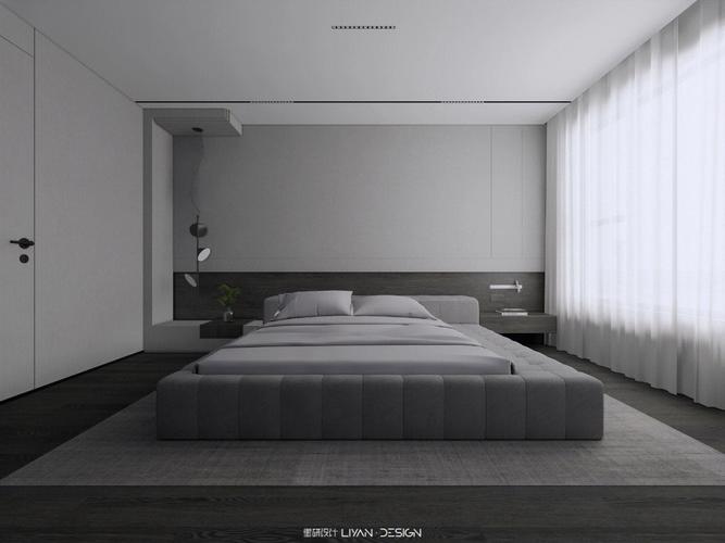 灰色和白色卧室图片（灰色与白色搭配的房间效果图）-图1