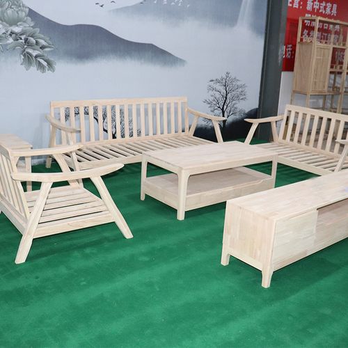 白色实木中式沙发（新中式沙发白茬）-图2