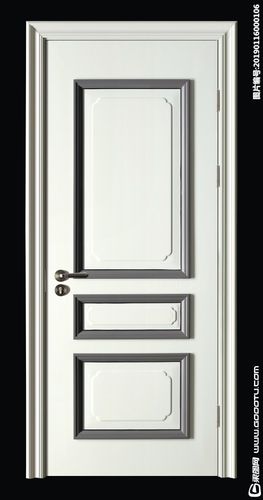 白色灰色套色整体门（灰白套色的室内门）-图1