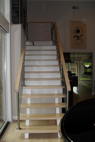 实木镂空楼梯白色（白色木质楼梯）-图3