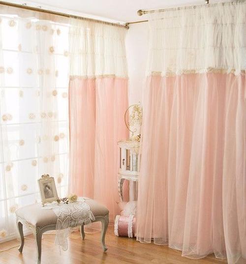 粉色墙配白色窗帘（粉色墙配白色窗帘图片）-图1