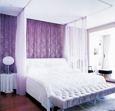 装修紫白色卧室（卧室浅紫色墙面怎么样）-图2