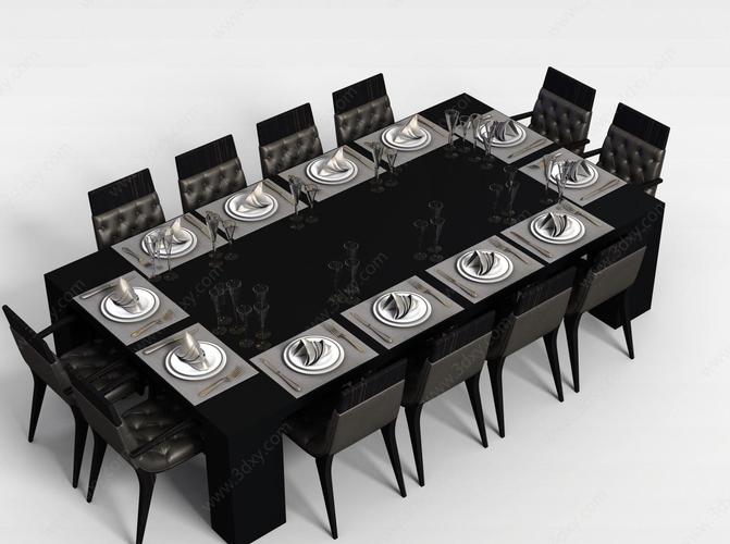白色餐桌黑色椅子图（白色餐桌好看还是黑色好看）-图2