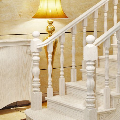 白色木质楼梯扶手（白色木质楼梯扶手图片）-图1
