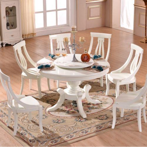 欧式白色餐桌和椅子（白色欧式餐厅圆桌）-图2